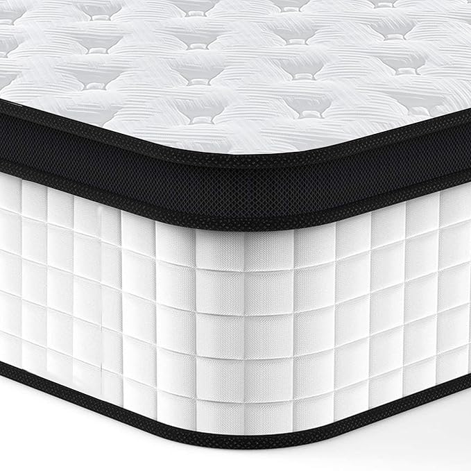 12 Inch Memory Foam Mattress,Queen Size Plush Hybrid Mattress,7-Zone Memory Foam & Pocket Spring,Edge Support & Motion Isolating,Pressure Relief, Certified Foams Fabric,Bed in a Box,Echelon Dream