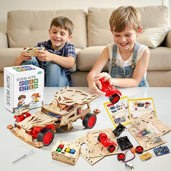 STEM Kits for Kids Age 8-10, STEM Toys for Boys 8-13, Remote Control Model Car Building Kits, Wood 3D Puzzles 8-12, Science Crafts Projects, Gifts for 8 9 10 11 12 13 14 Year Old Teen Boys Girls