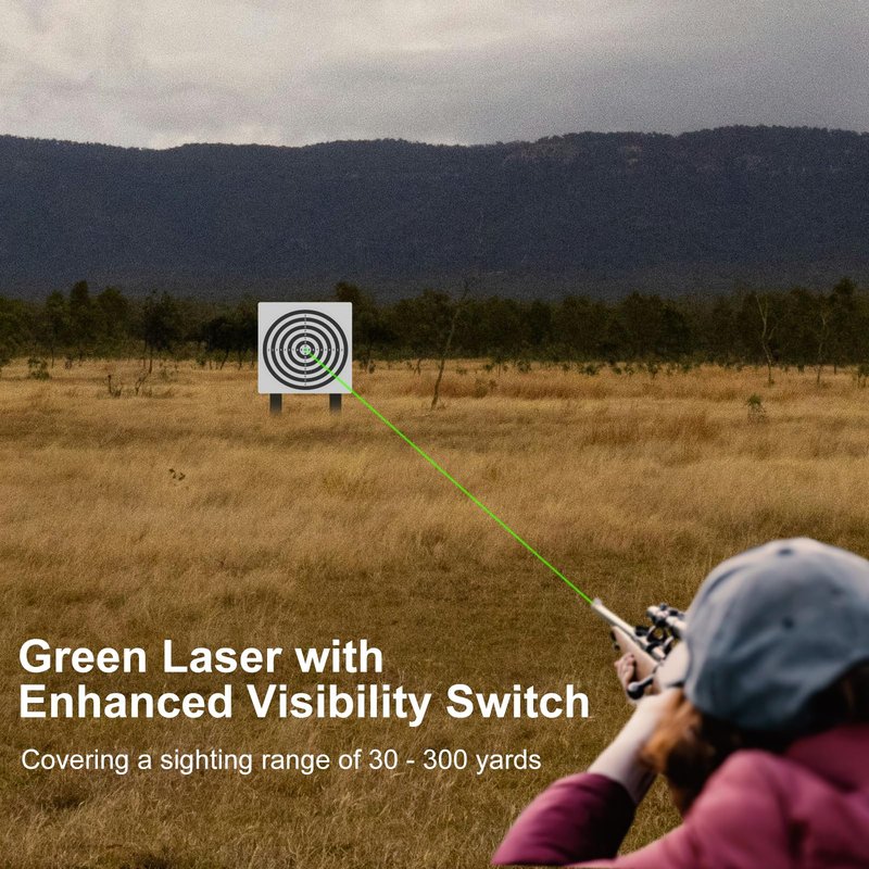 Feyachi Switch Bore Sight 9mm Green-Dot Laser Zeroing Bore Sighter Pistol Laser Boresighter with 3 Sets of Batteries