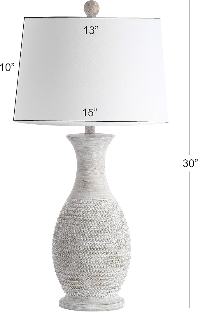 SAFAVIEH Lighting Collection Bentlee Rustic Grey 30-inch Bedroom Living Room Home Office Desk Nightstand Table Lamp Set of 2 (LED Bulbs Included)