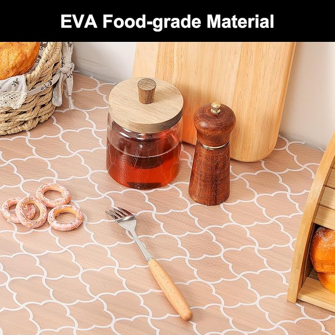 Cooyes Shelf Liner – Premium Non-Adhesive Cabinet & Drawer Liner for Kitchen – Waterproof Shelf Paper with Modern Pattern – Durable EVA Cabinet Mat – Easy to Cut （12" W x 360" L）