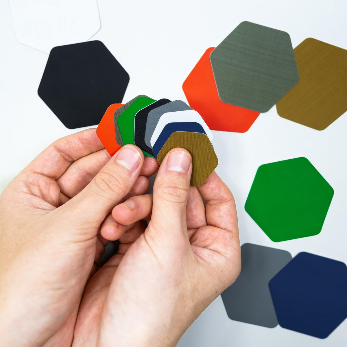 GEAR AID Tenacious Tape Hex – 2.5” & 1.5” Repair Patches (4 Patches: Two 2.5” & Two 1.5”, Clear) – Peel-and-Stick Outdoor Nylon Fabric to Fix Holes and Burns in Down Jackets, Rain Gear and Tents