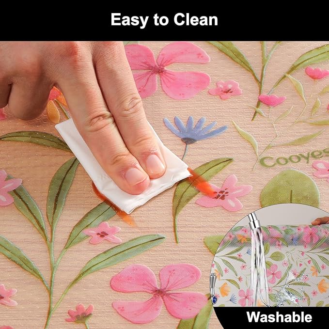 Cooyes Shelf Liner – Premium Non-Adhesive Cabinet & Drawer Liner for Kitchen – Waterproof Shelf Paper with Modern Pattern – Durable EVA Cabinet Mat – Easy to Cut （12" W x 360" L）