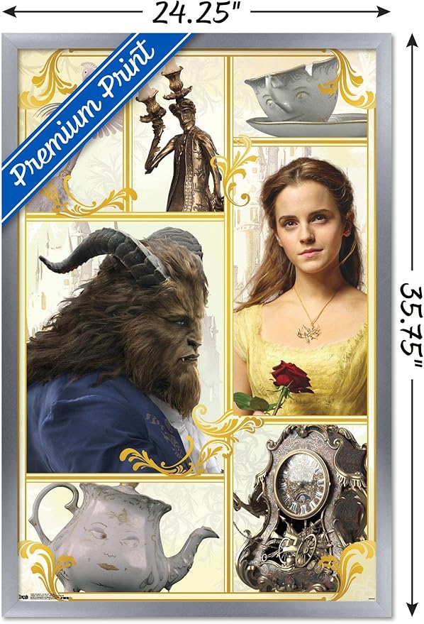 Trends International Disney Beauty And The Beast - Group Wall Poster, 22.375" x 34", Silver Framed Version
