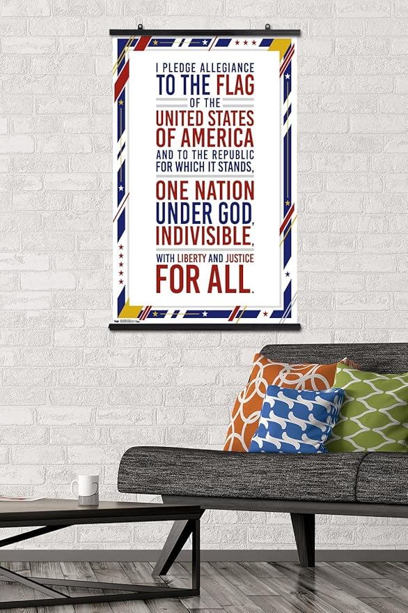 Trends International The United States Of America - Pledge Of Allegiance Wall Poster, 22.375" x 34", Poster & Clip Bundle