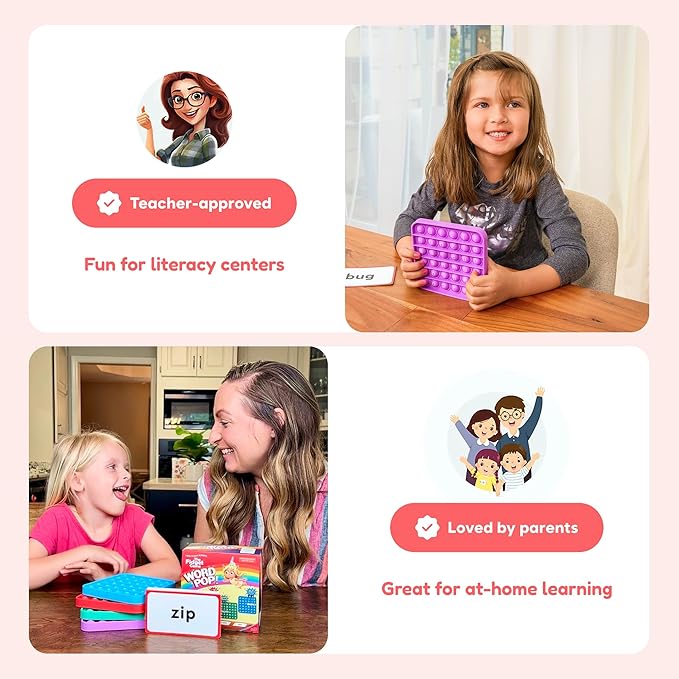 The Fidget Game Word Pop, CVC Words - Learn to Read in Weeks - Multisensory Reading & Phonics Interactive Game Ideal for Pre Kindergarten to 1st Grade (Packaging May Vary)