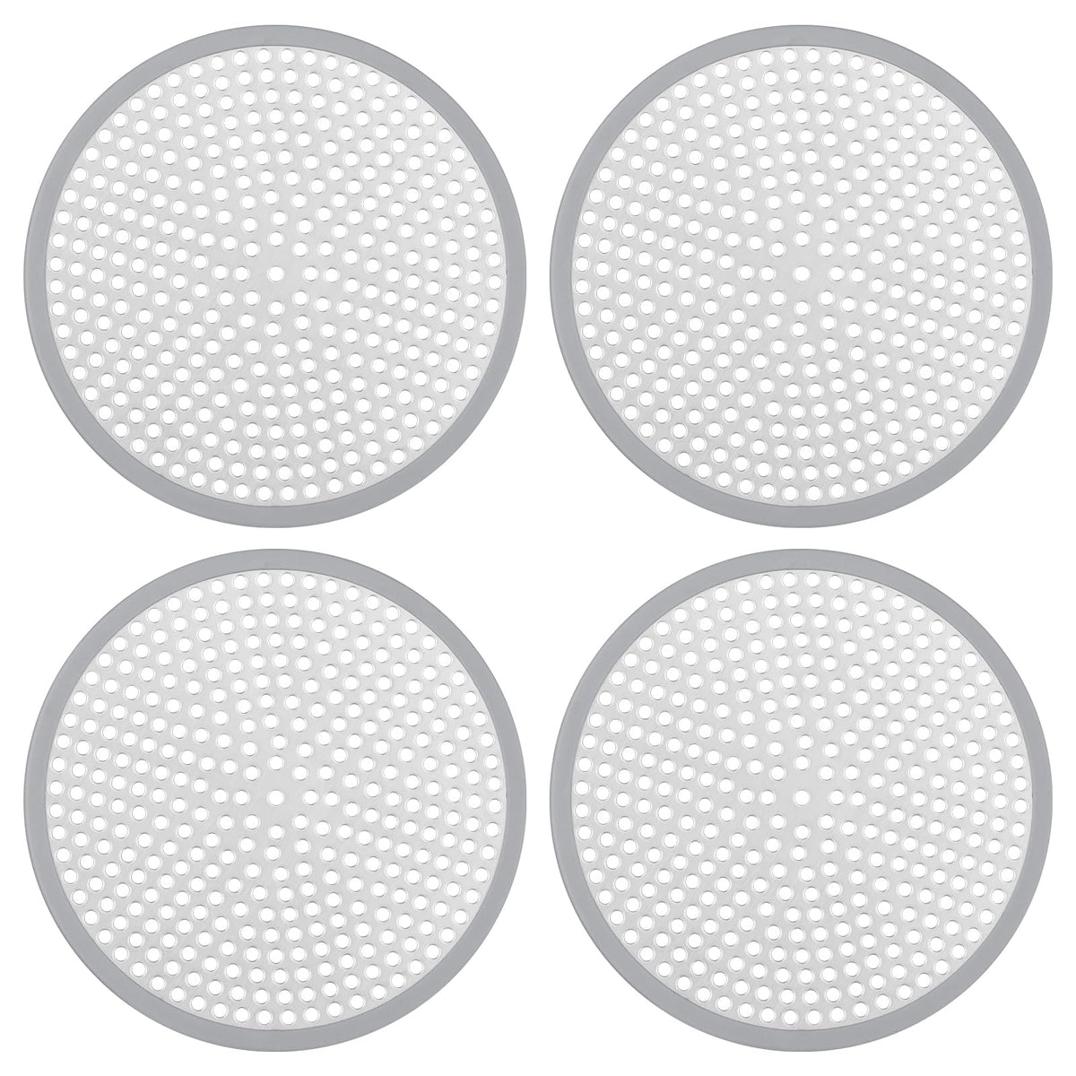 Ohtomber Shower Drain Hair Catcher - 2PCS 4.72” Shower Stall Sink Drain Cover Strainer, Stainless Steel Bathtub Hair Filter Trap Stopper, Bathroom Floor Screen Protector with Silicone Rim