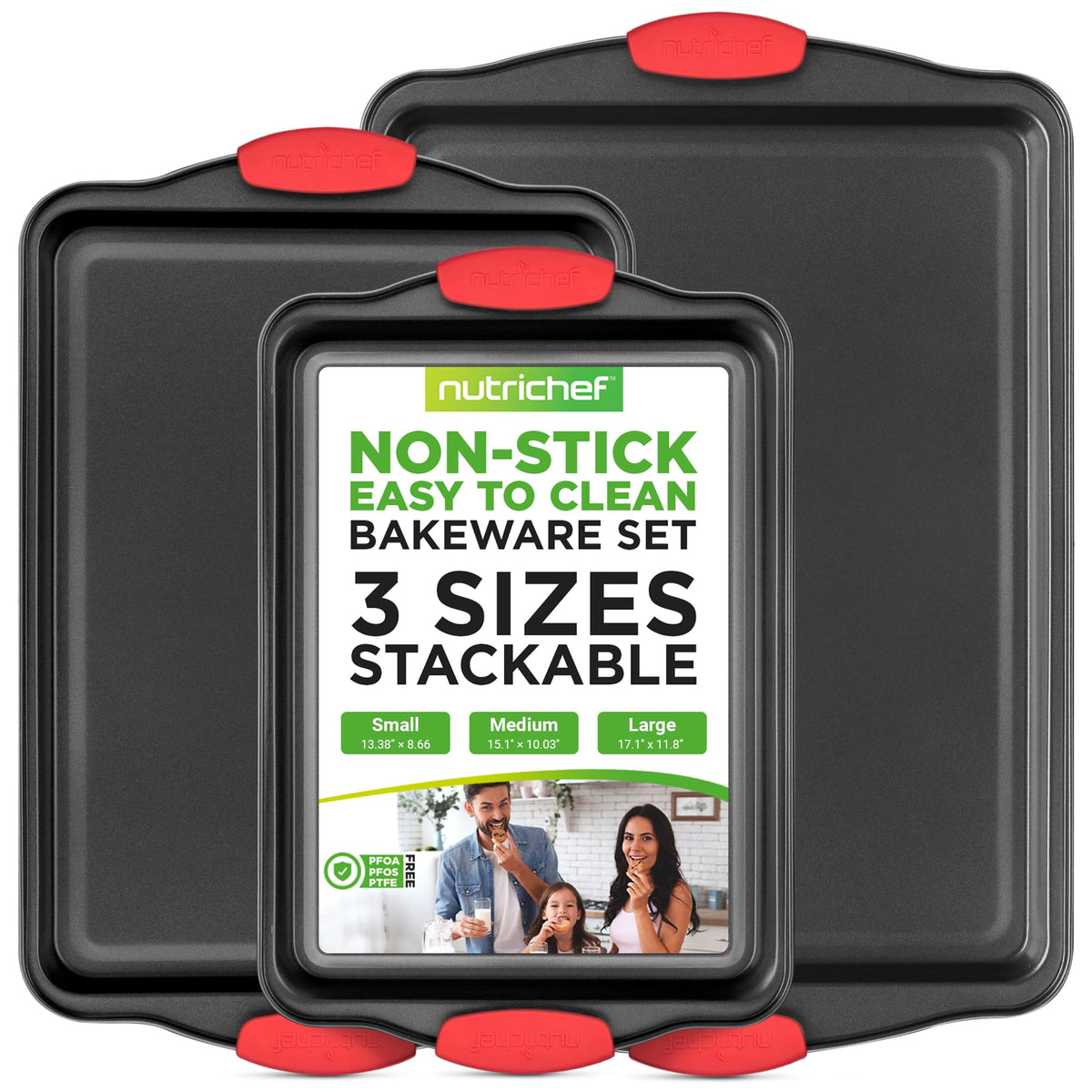 NutriChef 42 Pc Bakeware Set Nonstick, Carbon Steel Baking Pans w/Utensils