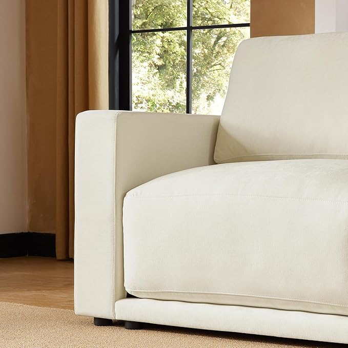 CHITA 116" Sectional Couches for Living Room, Modular Sectional Sofa with Chaise, Comfortable 8-Layer Cushion Structure Design, 4 Seat L Shaped Couch, Chenille in Cream