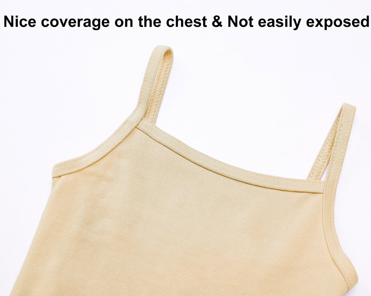 Domusgo Camisole Leotard for Girls Dance Size 8-9 Years Old Pure Nude One Piece Ballet Undergarment