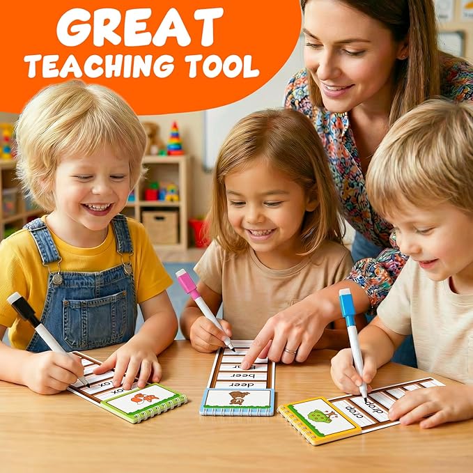 30 Word Ladder Flip Books,Phonics Flash Cards,Word Ladders Word Family Build Book,Sight Words Reading Spelling Games Phonics Flip Books for Kids Classroom Homeschool Preschool Learning Activity