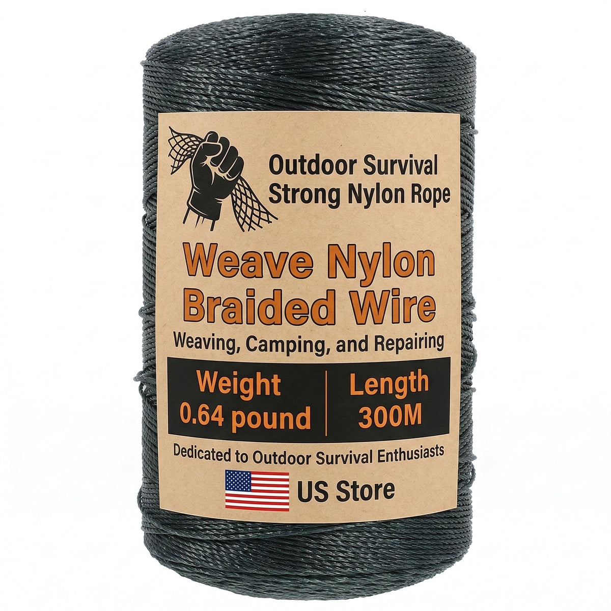 Veemoon 1 Roll Nylon String, 300M/980FT Fishing Net Repair Line Wrapping Rope Fish Net Repair Twine Braid Fishing Cord Twine DIY Crafts Rope to Weave Nylon Braided Wire, Bank String Dark Green