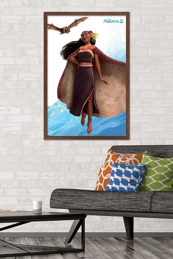 Trends International Disney Moana 2 - Matangi Wall Poster, 34L x 22.4W, Mahogany Framed Version