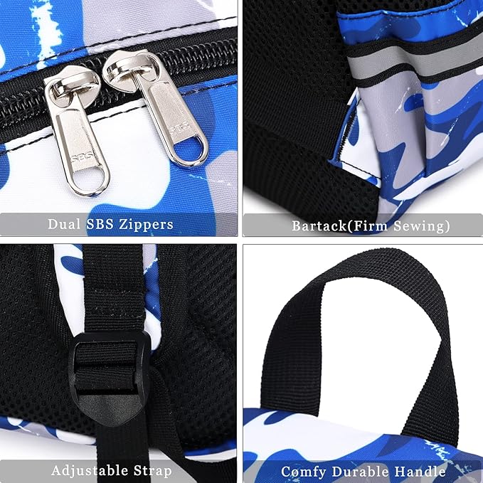 DSIUE School Backpack for Boys, Shark backpack with Lunch Box, Bookbag for Boys Kids Backpacks for Elementary School Student