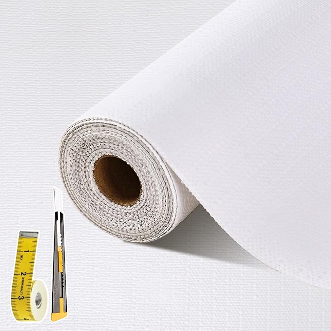 Drawer and Shelf Liner for Kitchen Cabinet: 17 in X 20 Ft Non Slip Waterproof Shelf Paper Non Adhesive Refrigerator Liners White Easy Liners for Bathroom Cupboard with Knife Tape Measure