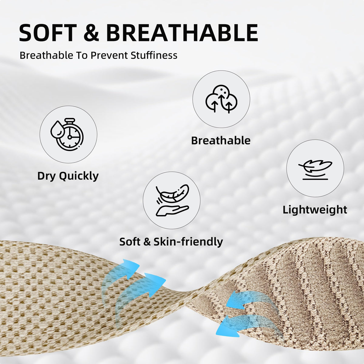 Ultra-Soft Stretchy Nylon Sport Band Compatible with WHOOP 5.0, One, Peak & Life | Adjustable, Breathable, & Sweat-Wicking Replacement Wristbands for Men & Women | NOT for Gen 4 (Dune With Gold, One/Peak)