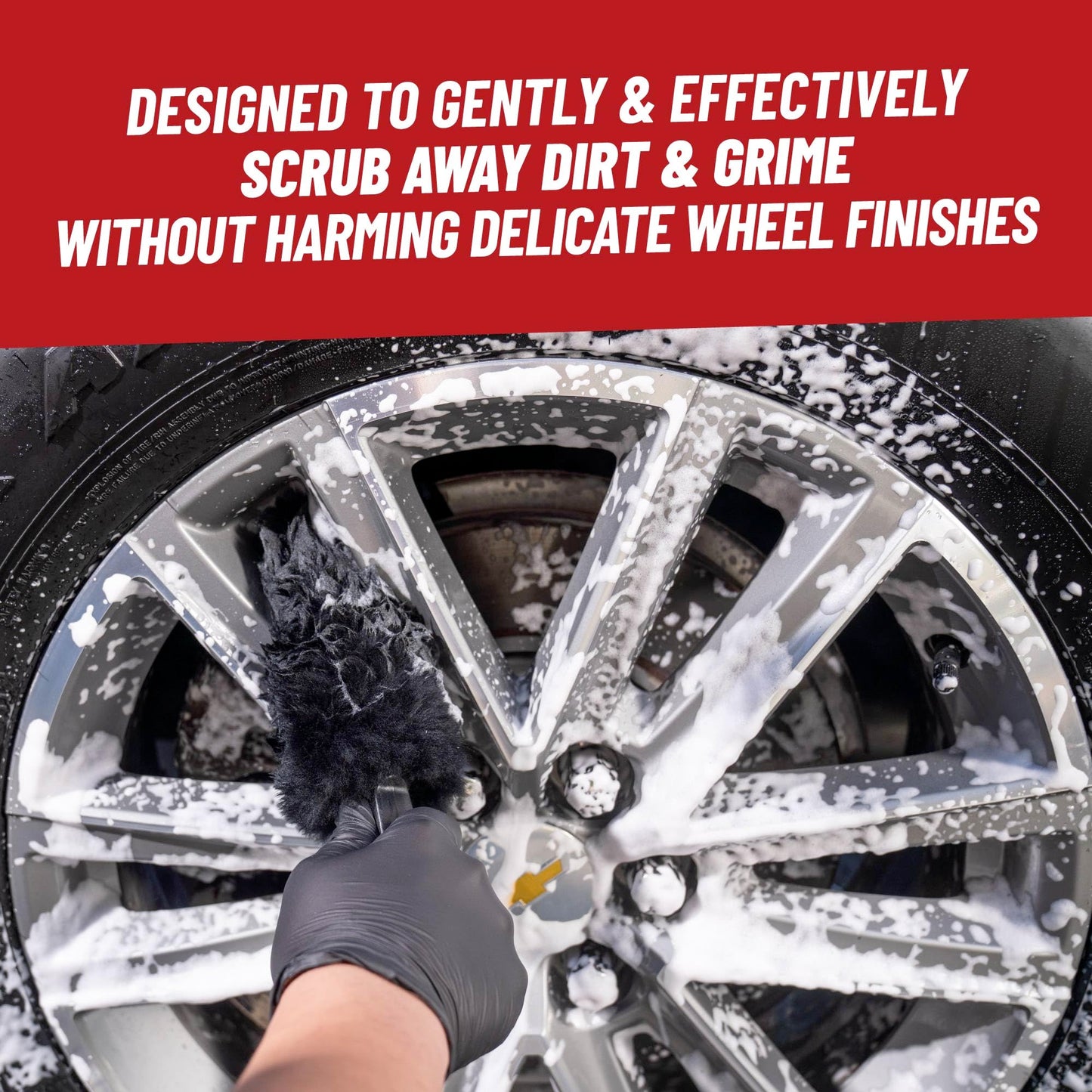 Chemical Guys Gerbil Wheel and Rim Brush, Safe for Exhaust, Tires, Rims, Engine Bays, & More, 2 Pack