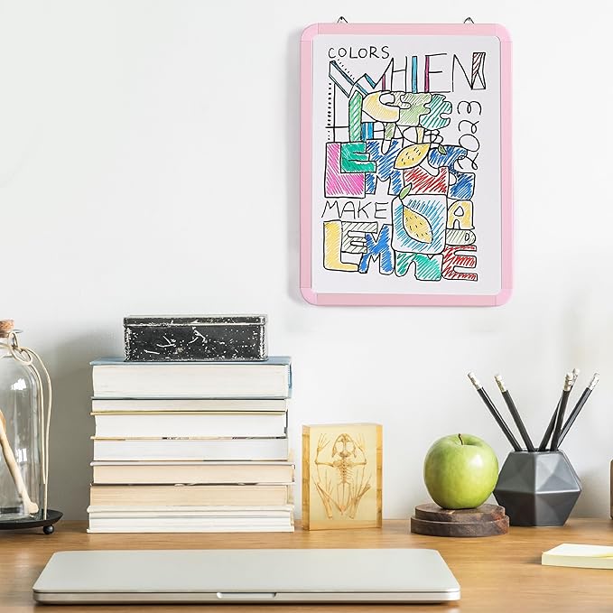 Mr. Pen- White Board, 12.5" x 9.5" with 8 Markers and 2 Magnets, Magnetic Dry Erase Board for Wall