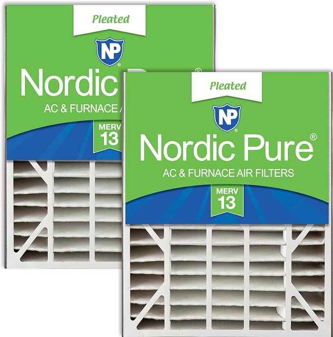 Nordic Pure 20x25x5 Air Bear Replacement 266649-102 MERV 13 Air Filters 2 Pack