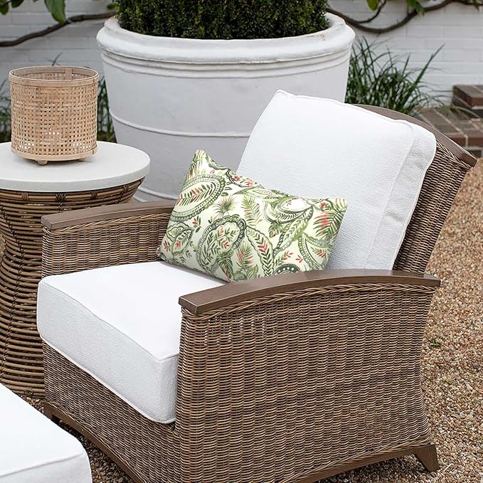 Outdoor Lumbar Pillow Covers 12”x20”, Rectangle Throw Pillow Covers for Patio Furniture, Decorative Lumbar Cushion Case for Garden Balcony Couch Office Chair, Pack of 2,Faylinn Shadow Paisley