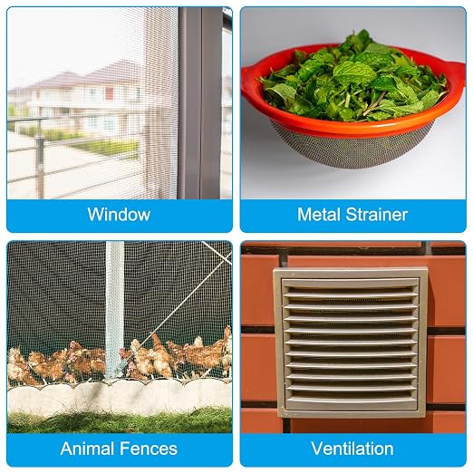 PATIKIL 40"L x 10"W Woven Wire Mesh, 26 Mesh 304 Stainless Steel Air Vent