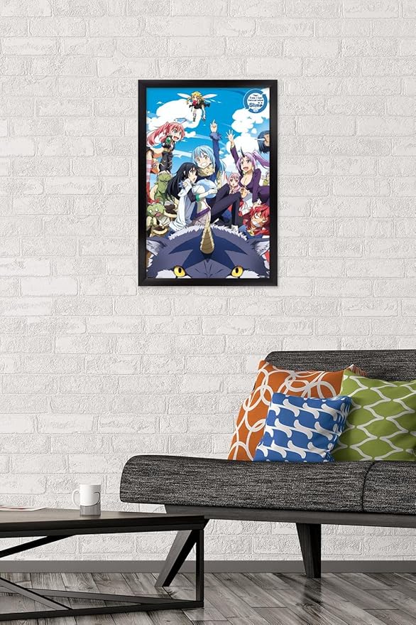 Trends International That Time I Got Reincarnated As A Slime - Group Wall Poster, 14.725" x 22.375", Black Framed Version