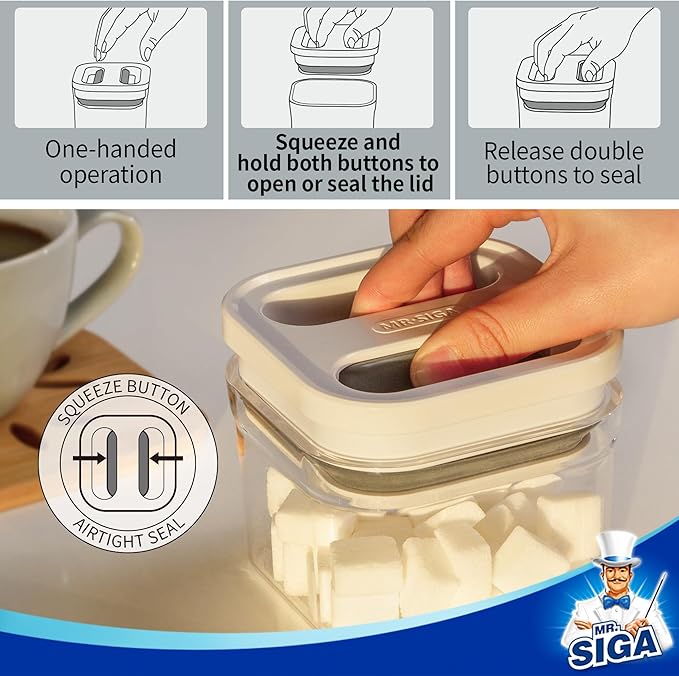 MR.SIGA 4 Pack Airtight Food Storage Container Set, BPA Free, Stackable