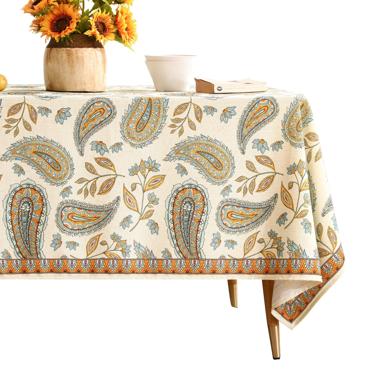 patdrea Vintage French Linen Tablecloth,Rectangular,79"x55"-Istana A
