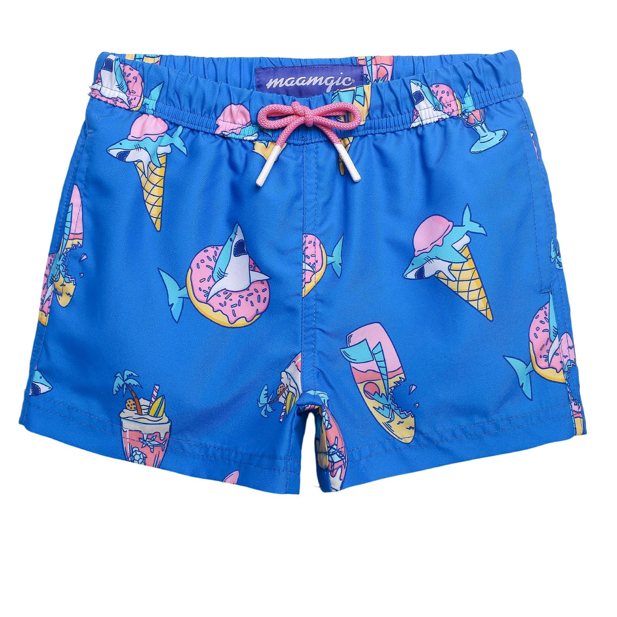 maamgic Boys Swim Trunks Toddler Swim Shorts Little Boys Bathing Suit Swimsuit Toddler Boy Swimwear Ice Cream Blue 7 Years