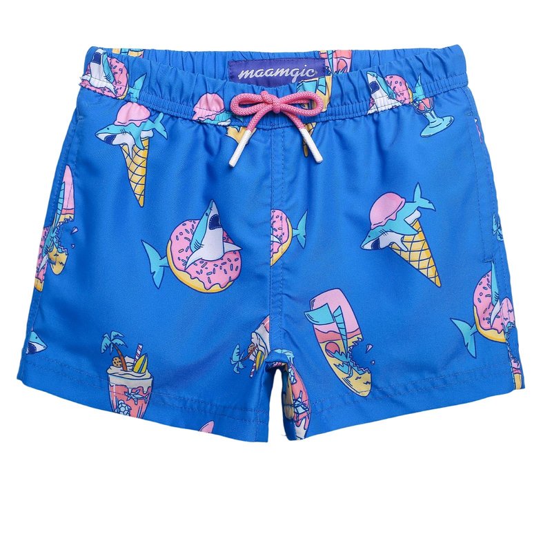 maamgic Boys Swim Trunks Toddler Swim Shorts Little Boys Bathing Suit Swimsuit Toddler Boy Swimwear Ice Cream Blue 5-6 Years