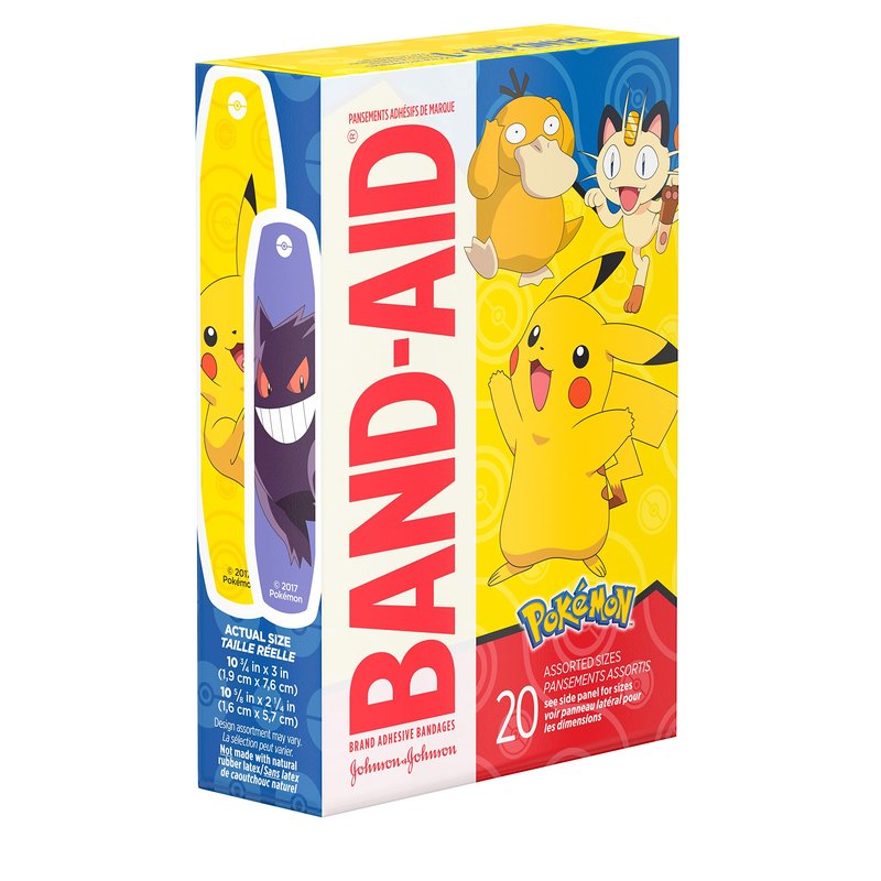 Band-Aid Adhesive Bandages, 20 ct, Pack of 2 | Pokémon Characters | for Kids | Assorted Sizes