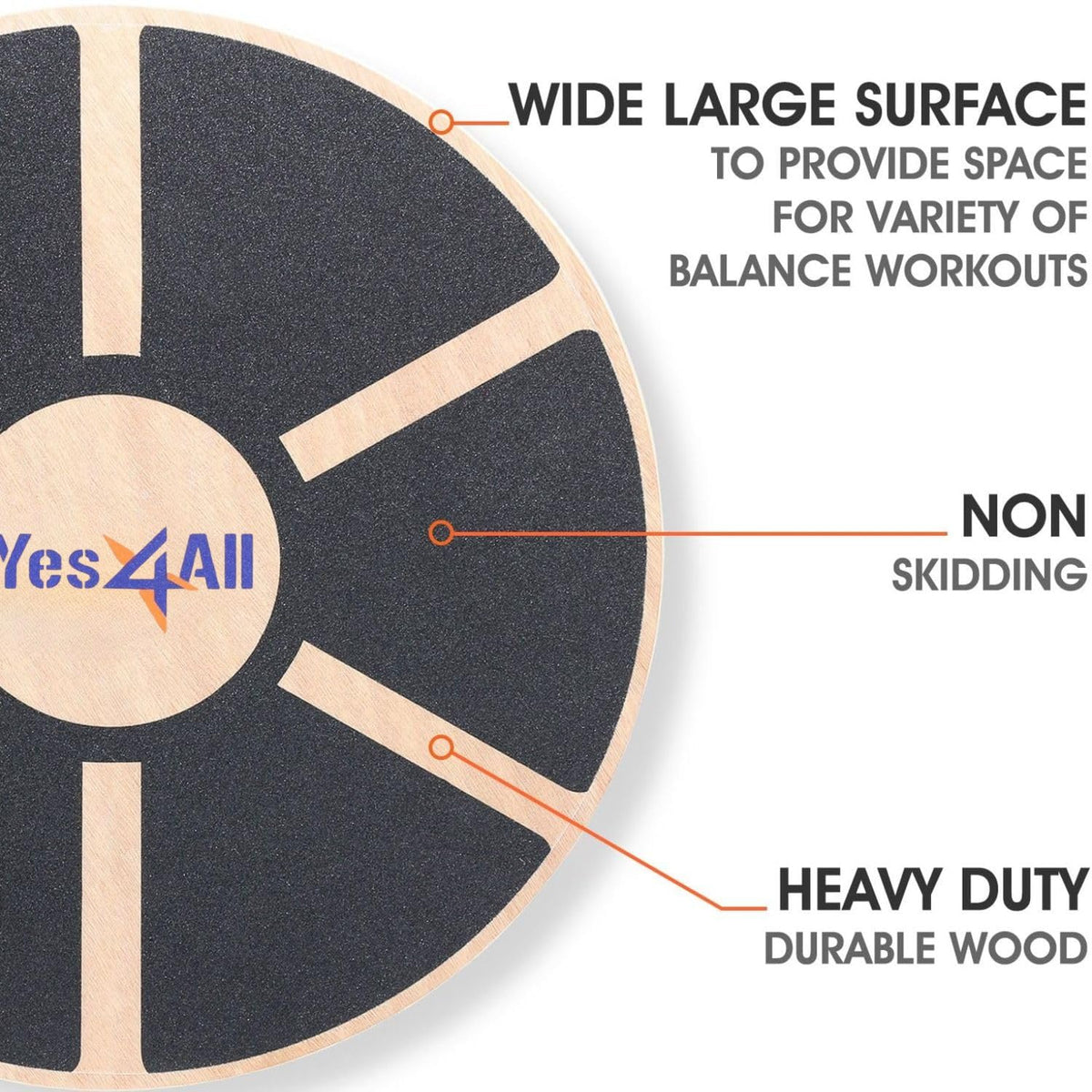 Yes4All Wooden Wobble Balance Board – Exercise Balance Stability Trainer 15.75 inch Diameter - Blue - ²L6CJZ