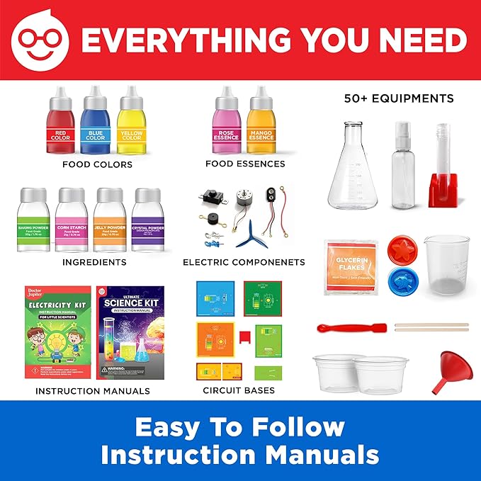 Doctor Jupiter Ultimate Science Gift Set of Science Kit, Electricity Kit for Kids Age 8-12 | Birthday Gifts for Boys & Girls of 8,9,10,11,12,13,14 Year Olds | STEM Learning & Education Toys