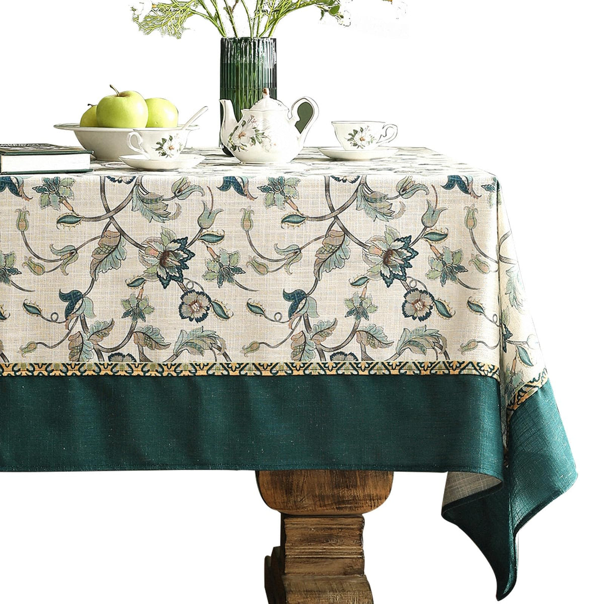 patdrea Vintage French Linen Tablecloth,Rectangular,79"x55"-Istana A