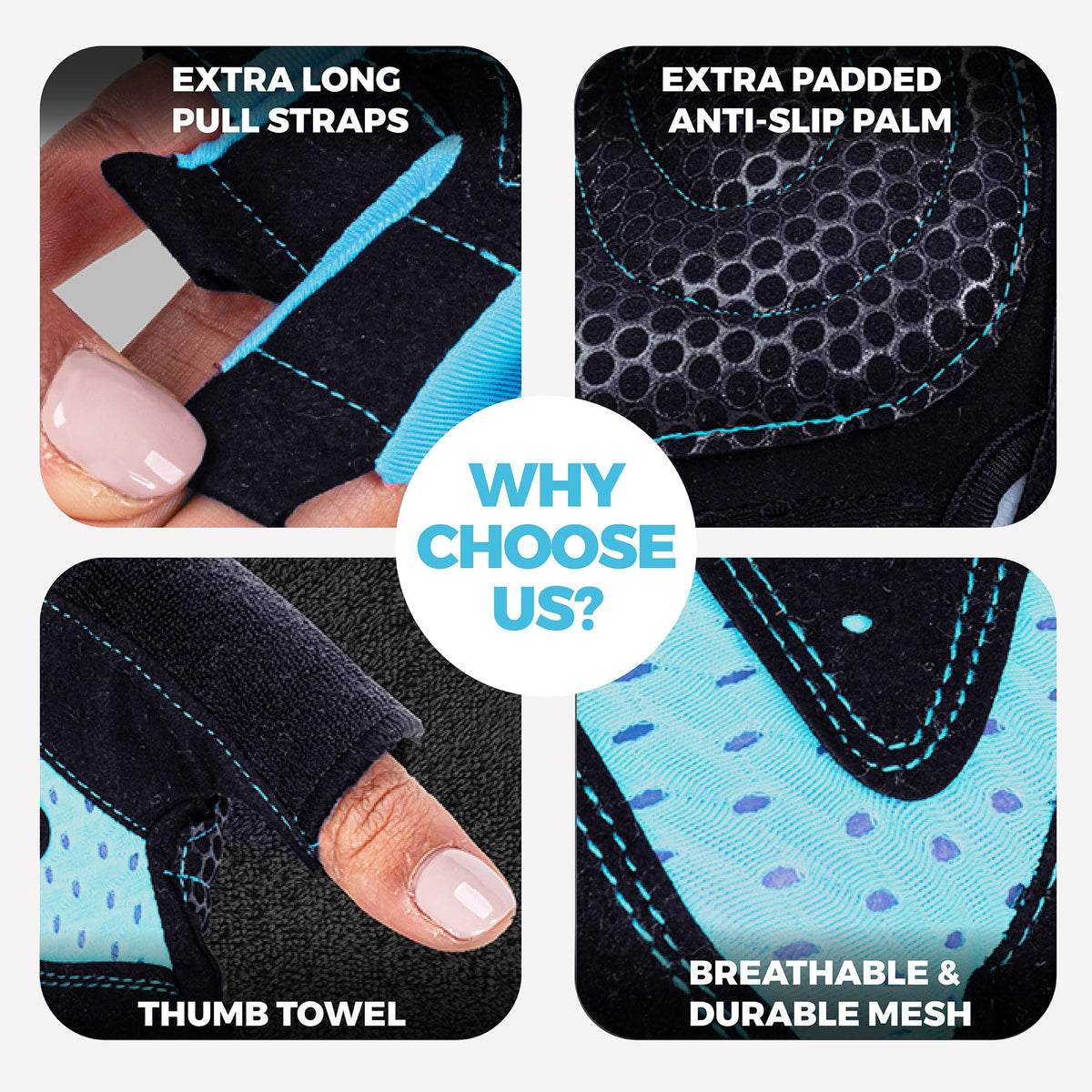 MhIL Workout Gloves for Women – Breathable Gym Gloves for Women with Palm Protection and Enhanced Grip – Padded Weight Lifting Glove for Womens with Wrist Wraps Support Weightlifting Exercise Cycling