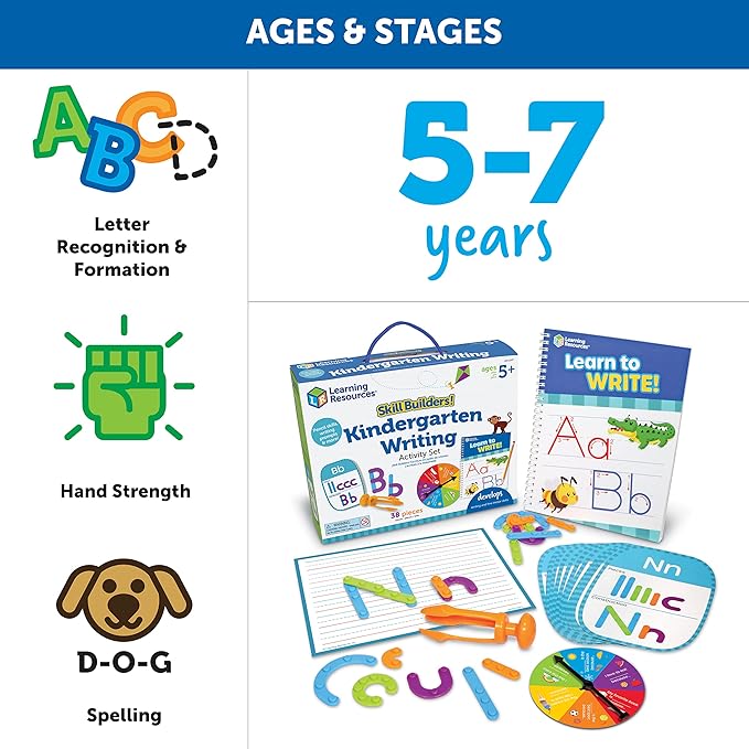 Learning Resources Skill Builders! Kindergarten Writing - Alphabet Activities, ABC Letter recognition, Kindergarten Homeschool Supplies, Ages 5+