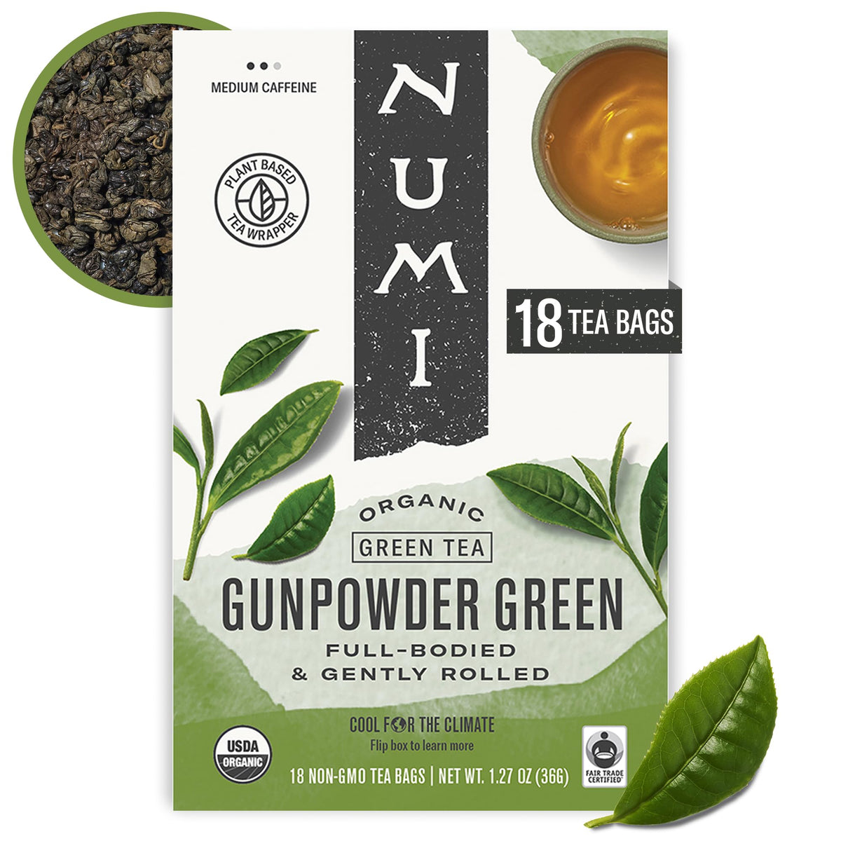Numi Organic Jasmine Green Tea, 54 Green Tea Bags with Real Jasmine Flowers