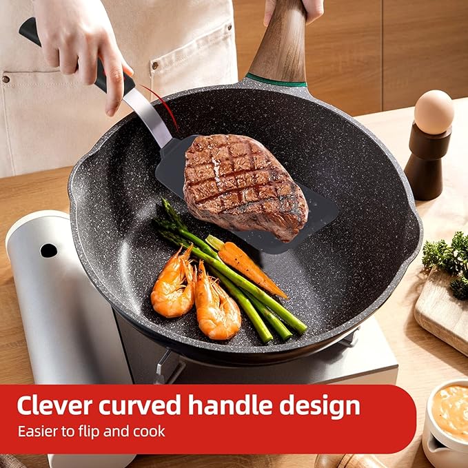 Collfa Kitchen Cooking Utensils Large Silicone Spatulas Turner Heat Resistant 3-Pack Set For Nonstick Cookware,BPA-Free Rubber Thin Slotted Flexible Flipper Spatula for Egg,Pancake,Fish,Cookie,Steak