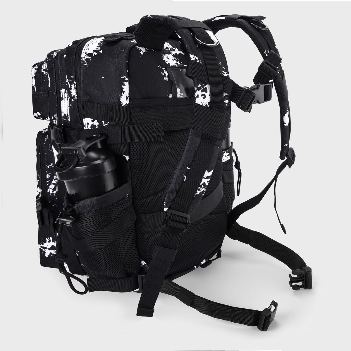 LHI Military Tactical Backpack for Men and Women 45L Army 3 Days Assault Pack Bag Large Rucksack with Shoe Compartment - Black Lightning