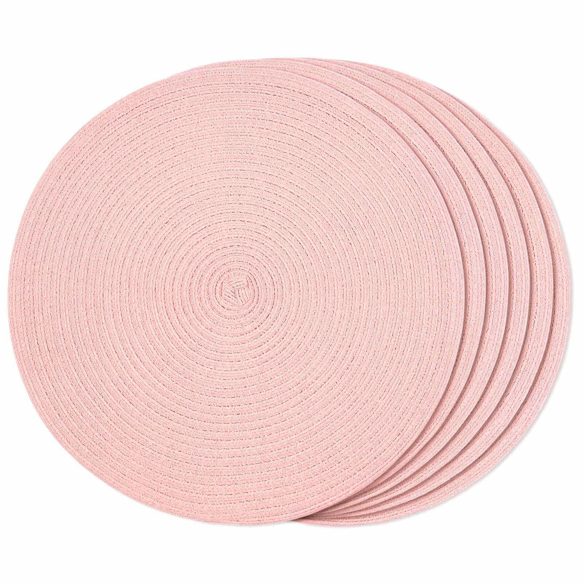 FunWheat Round Braided Placemats Set of 4 Place mats for Dining Tables Woven Heat Resistant Table Mats 15 inch (Wine,4pcs)