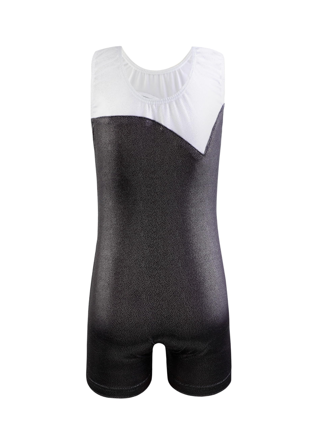 HOZIY Gymnastics Leotards for Girls Butterfly Blue Black White Spliced Biketard Tumbling Outfits Rhinestone Diamond 7-8 Years