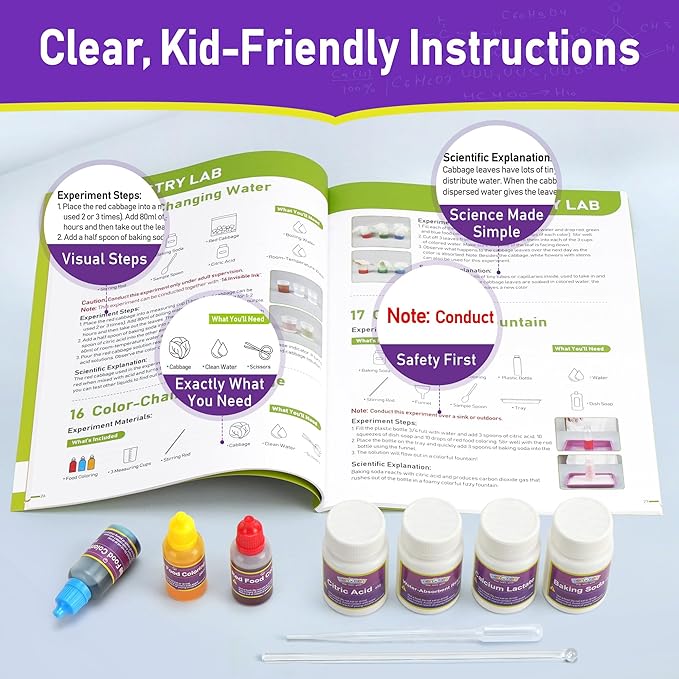 BenBen Science Kits for Kids Age 8-12, Experiments Educational Toy, STEM Toys for 6 7 9 Year Old Boys Girls Birthday Gift, Volcano Science Kit, Chemistry Set for Homeschooling