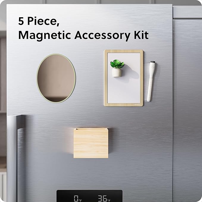 U Brands Magnetic Locker Garden Accessory and Decorating Kit, Back to School Essentials, Boho/Sage, 5 Piece, Mirror, Cup, and More