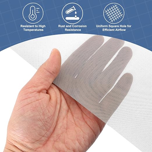 uxcell 2Pcs 50 Mesh 39" x 12" Woven Wire Mesh, 304 Stainless Steel Air Vent