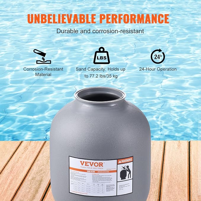 VEVOR 25023BX 16-inch, Above Inground Swimming Pool Sand System