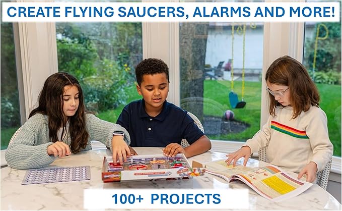 Snap Circuits Jr. SC-100 Electronics Exploration Kit, Over 100 Projects, Full Color Project Manual, 28 Parts, STEM Educational Toy for Kids 8 +