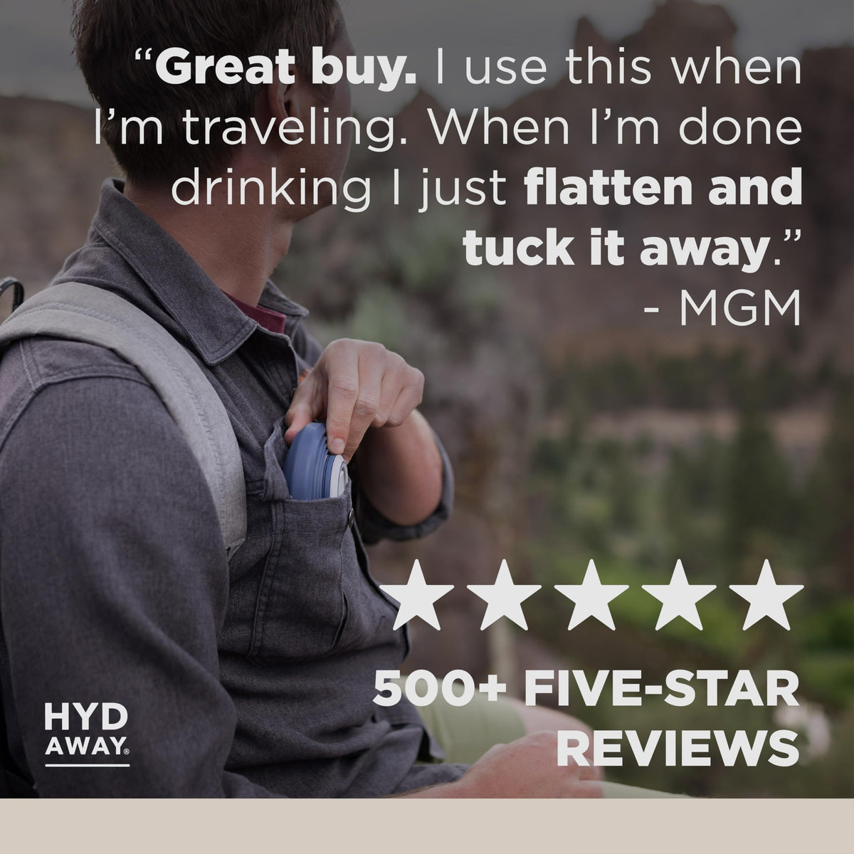 HYDAWAY 25oz Collapsible Water Bottle - BPA-Free, Leakproof, Lightweight, and Space-Saving - Perfect for Hiking, Travel, and All-Day Hydration