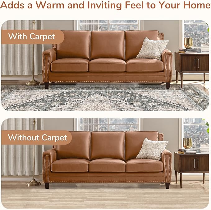 OPPODREAM Thin Entryway Rug 2x6, 2x6 Rug Runner, Washable Hallways Carpet 2 x 6 with Non Slip Backing, Low-Pile Bedside Carpet 2 x 6, Long, Faux Cashmere, Greenish Grey