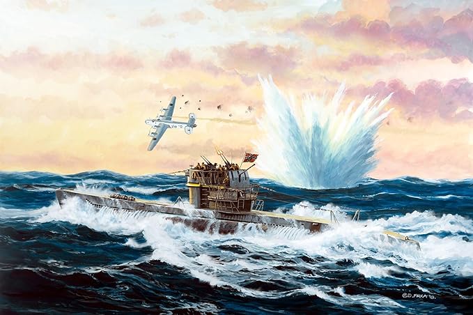 Revell RV05154 05154 5154 German Submarine Type VII C/41 1: 350 Plastic Model Kit, Various