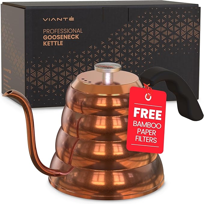 Viante Gooseneck Stovetop Pour Over Coffee Kettle, Built-in Thermometer